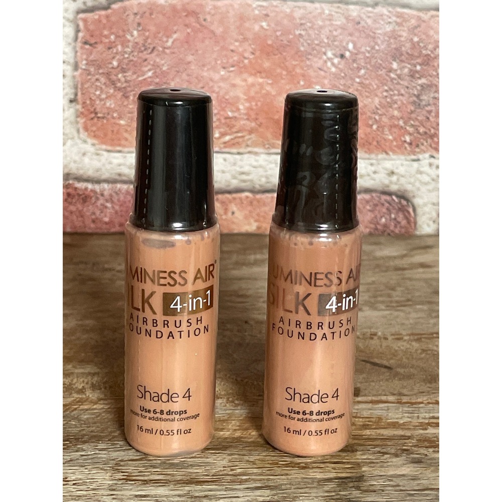 Luminess Air Silk 4-in-1 Airbrush Foundation Shade 4 0.55oz Lot of 2 New Sealed